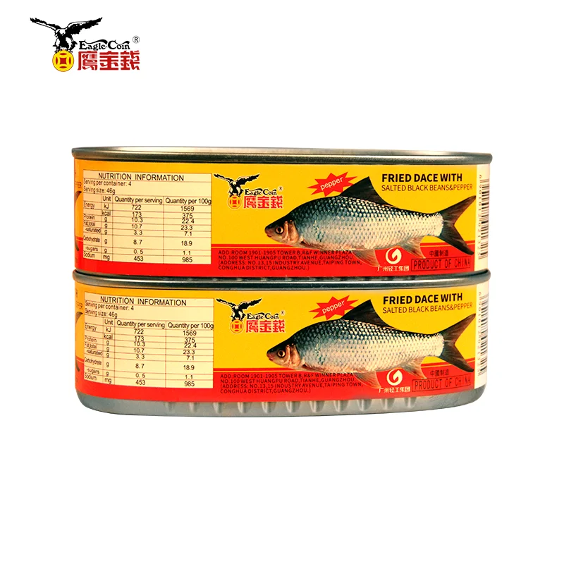 ready to eat Fried Dace tin can fish Chinese Fried Dace canned food Whole Fish Fried Dace canned fish food