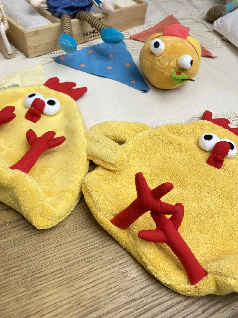 Cute Animal Coral Velvet Super Soft Absorbent Microfiber Hand Towel Hanging Bathroom Kitchen Towel Chicken Puff Towel