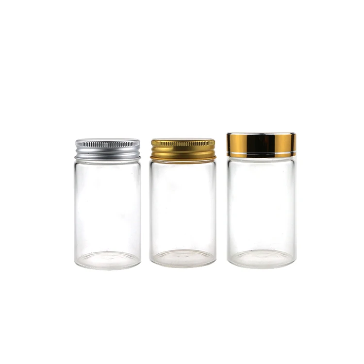50ml 60ml 90ml 120ml 150ml 200ml 240ml Test Tube GlassTest Tube with Aluminum Screw Cap