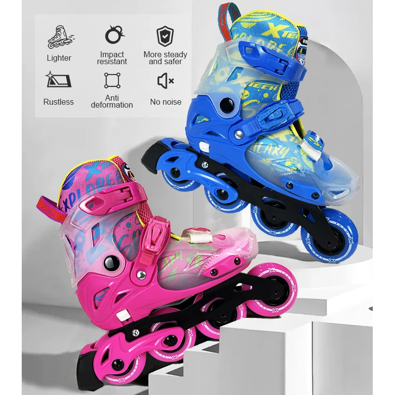 High quality PU 4 wheels detachable inline roller skates for children