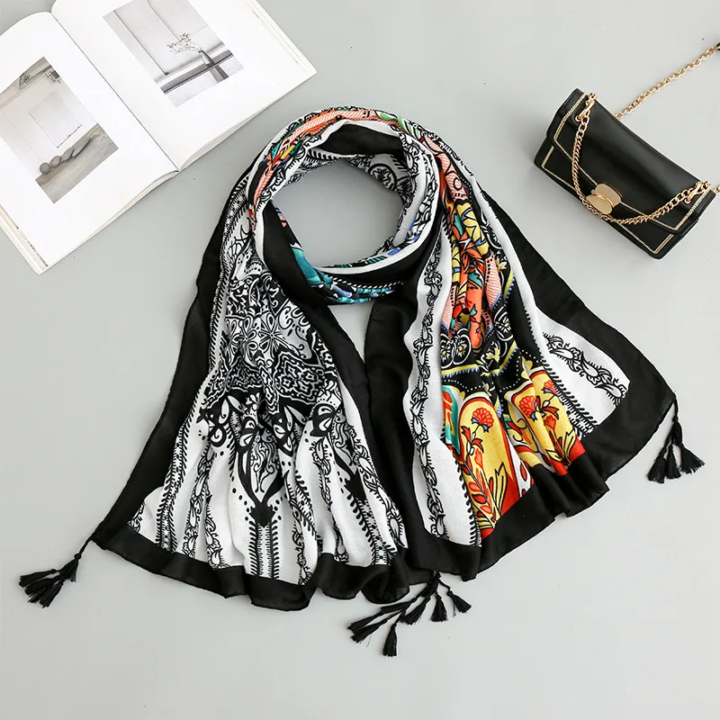  Factory wholesale summer cotton and linen big shawl female beach towel