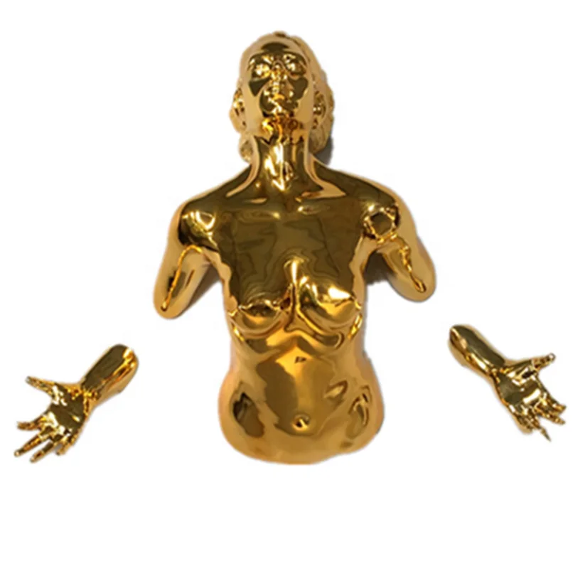 Modern Style Creative Artificial Custom 3D Bronze Resin Crafts Abstract Figures Statue Geometric Home Decor Wall Sculptures