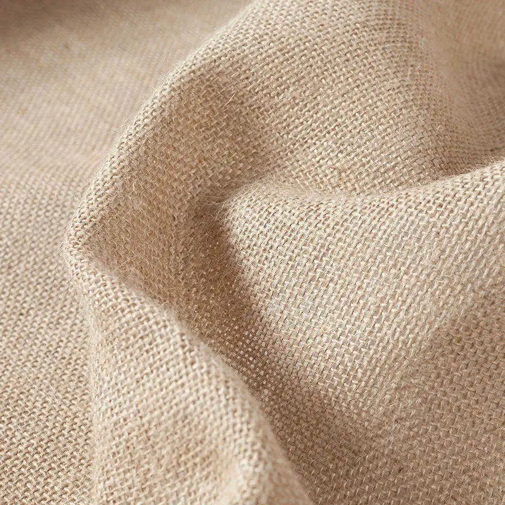 Durable wear-resistant jute table cloth plain brown roll laminated jute fabric