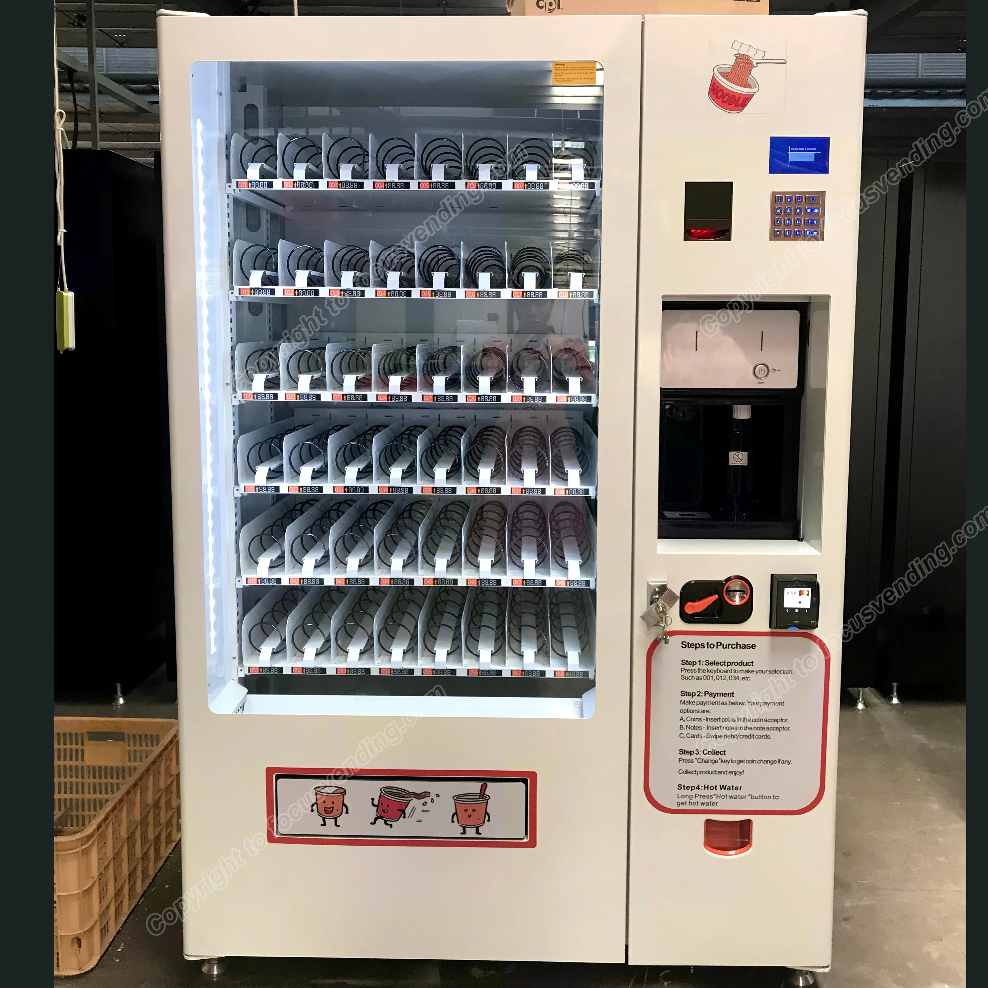 FOCUSVEND cup noodle vending machine instant ramen pot mini cup noodles vending machine cup noodle vending.machine