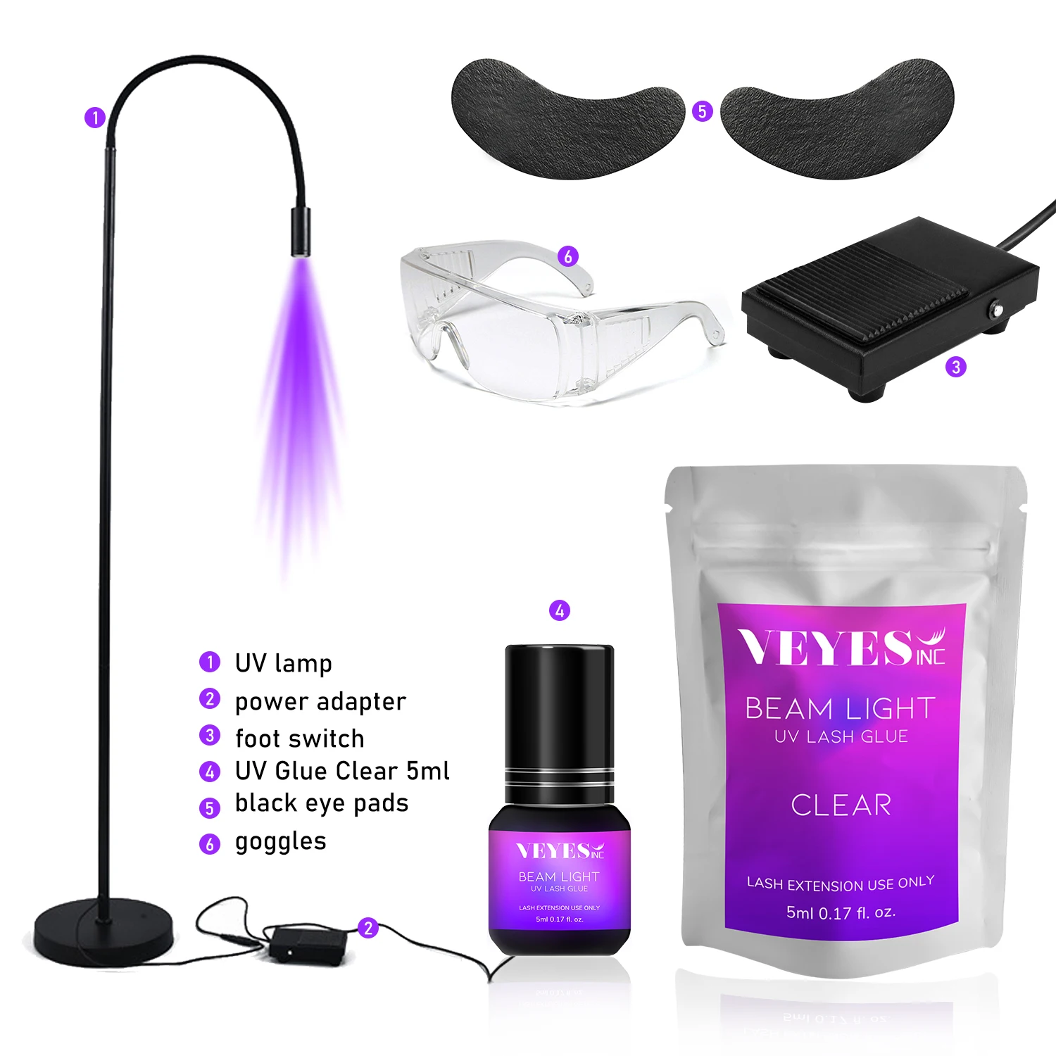 VEYES Inc. Quick Setting Waterproof UV Glue Lash Extension Fast Drying Strong Free Shipping Private Label Bottle Warehouse USA