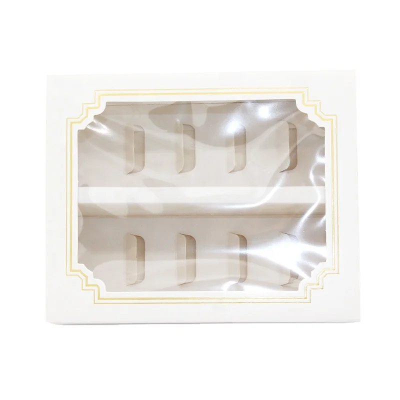 Eco-friendly Foldable Take Away Bakery Box Kraft And Cardboard Paper Boxes For Macaroni Cookies