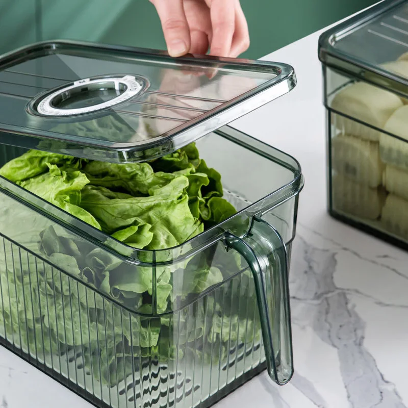 BPA Free Fridge Organizer Stackable Refrigerator Organizer Bins Reusable Food Storage Containers in Home Kitchen