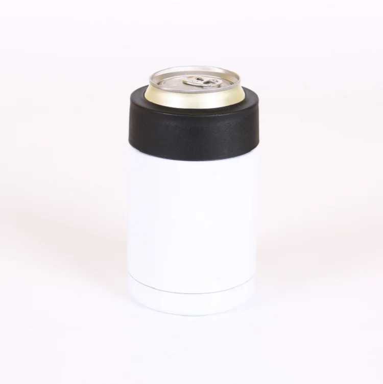 Reusable 12oz vacuum insulated keep cold cancooler white blank for sublimation stainless steel can cooler