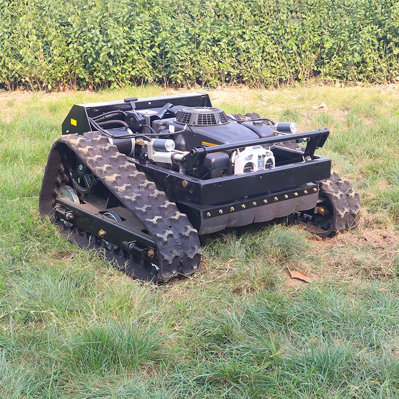 Customized Small Crawler Remote Control Mower Farm Grass Blade Automatic Lawn Mowing Robot Simple Commercial Lawn Mower Price