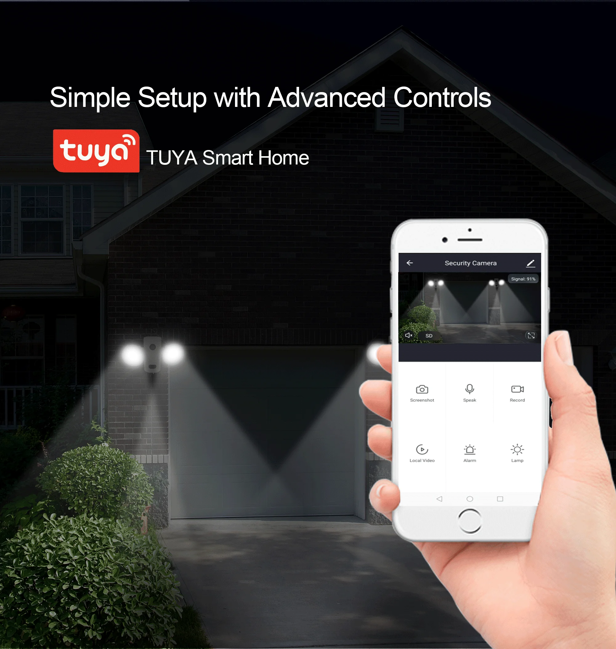 ShineLong LED Garden lighting 12W wifi camera Security light CCTV IP65 waterproof light for home living