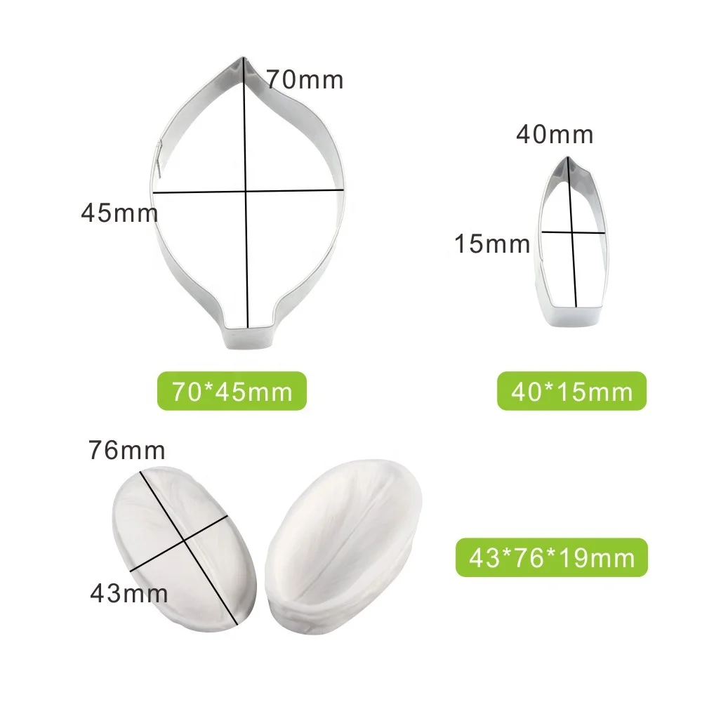 AK Sugarpaste Gladiolus Silicone Veiner Stainless Steel Fondant Cutters Flower Making Tools Set for Decorating Cakes A397&VM112