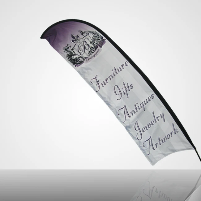 Teardrop Flying Banner Beach Flagpole Swooper Custom Printed Feather Flag with Spike Base for sale