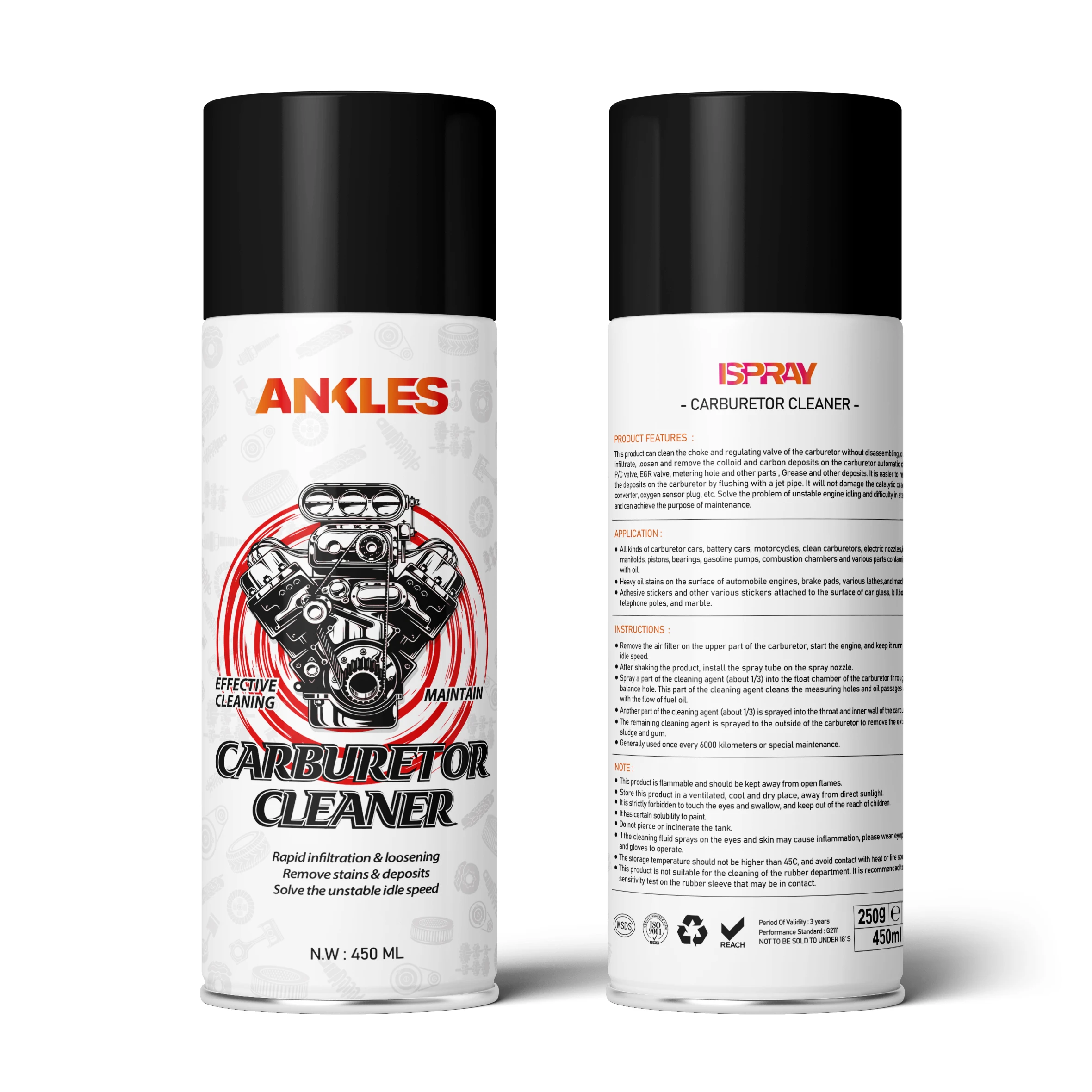 ANKLES super tech carb carburetor cleaner foam carburetor choke cleaner spray carburetor cleaner