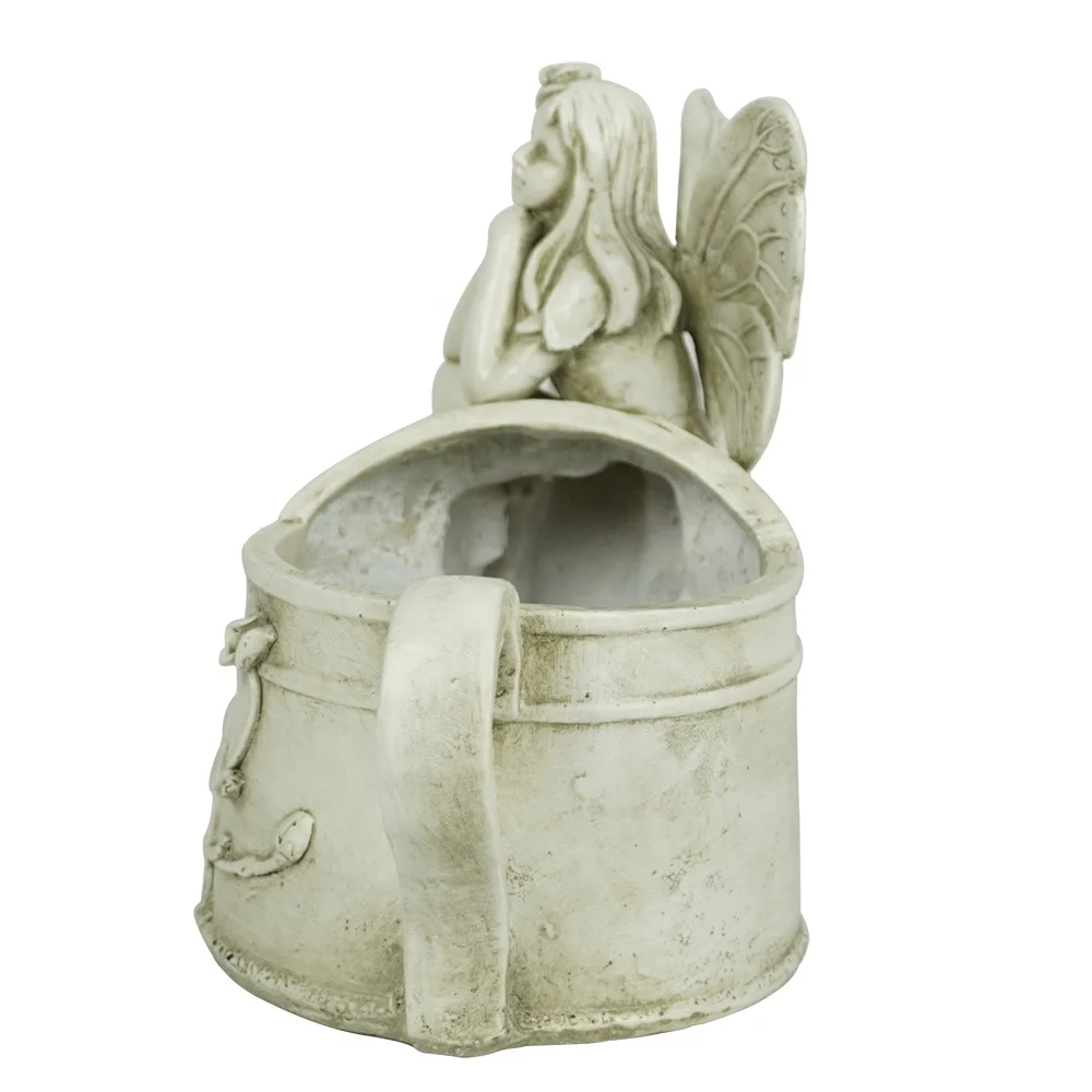 Garden ornament indoor and outdoor flower pot decoration Resin fairy kettle shaped planter