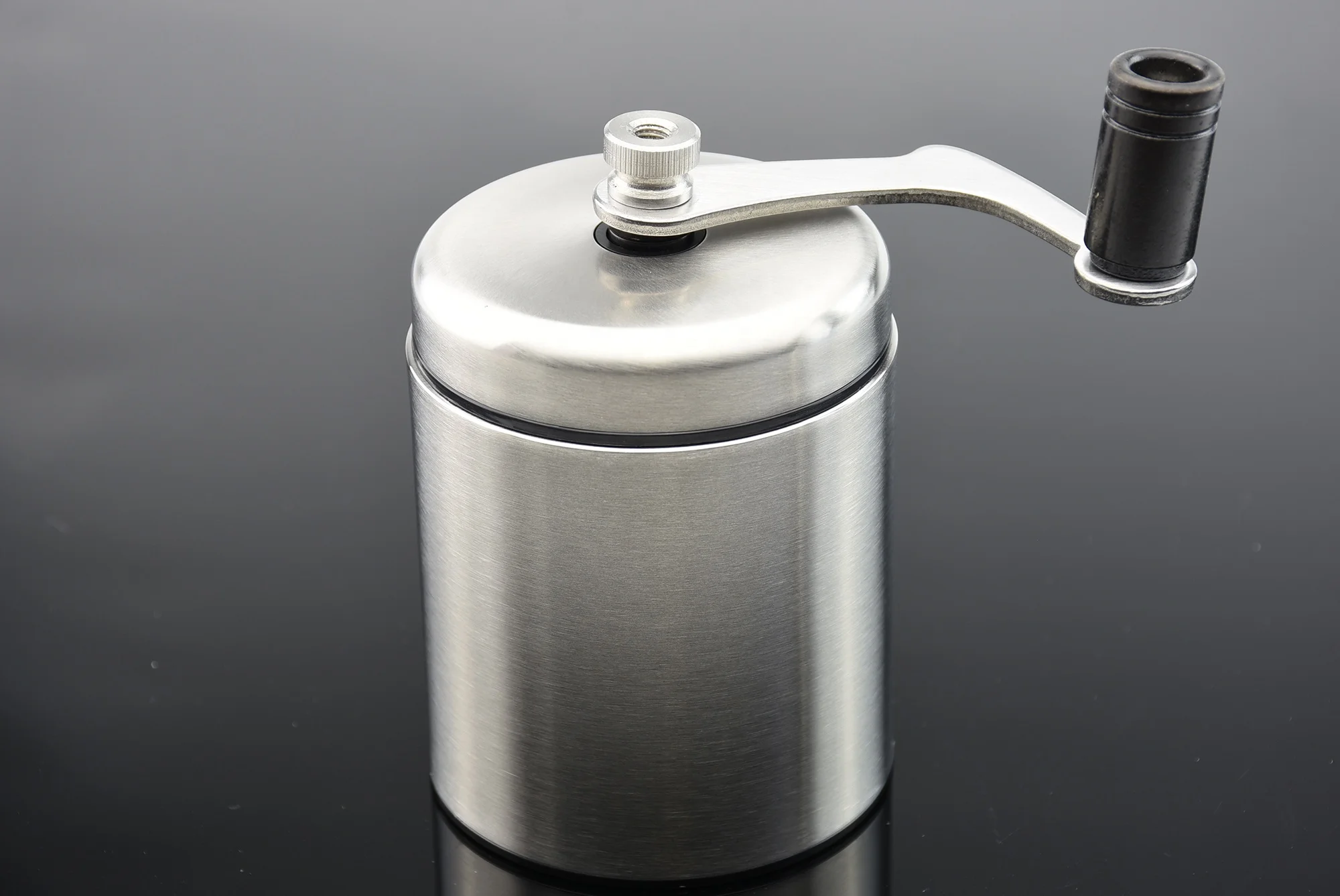 manual stainless steel  glass coffee grinder with funnel