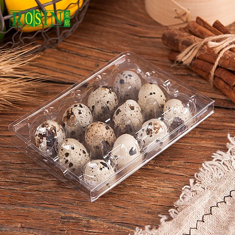 Quail Egg Carton 12 Holes Plastic Egg Tray with Lid Clear Clamshell Disposable Wholesale Pet/pvc Blister Food 14*10.5*3.9cm