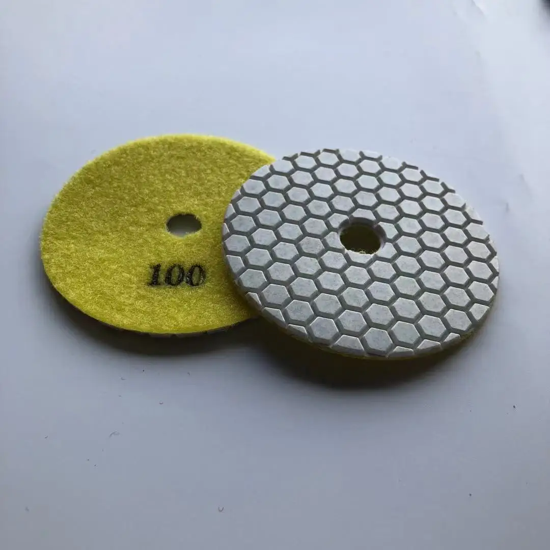 4 inch 100mm wet  blue granite rounding basalt sandstone polishing pads diamantados