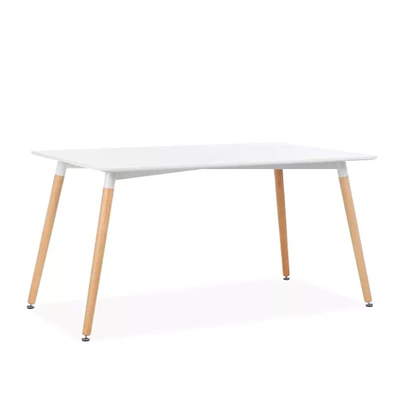 New Design Rectangle Beech wood Leg MDF Dinning Restaurant kitchen table