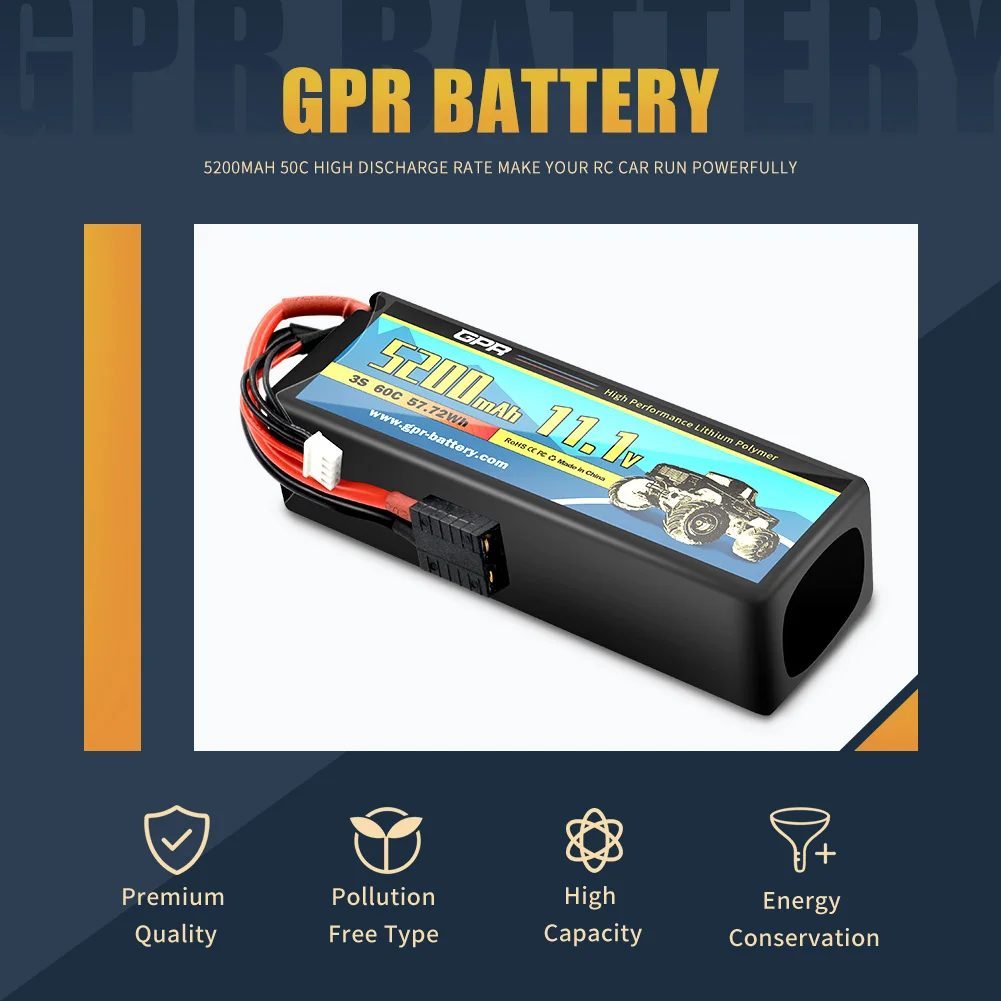 Rechargeable 5200 mAh 3S High Discharge Rate 60C With TRX Plug Connector 11.1V Lipo Battery For RC Drone Helicopter Car