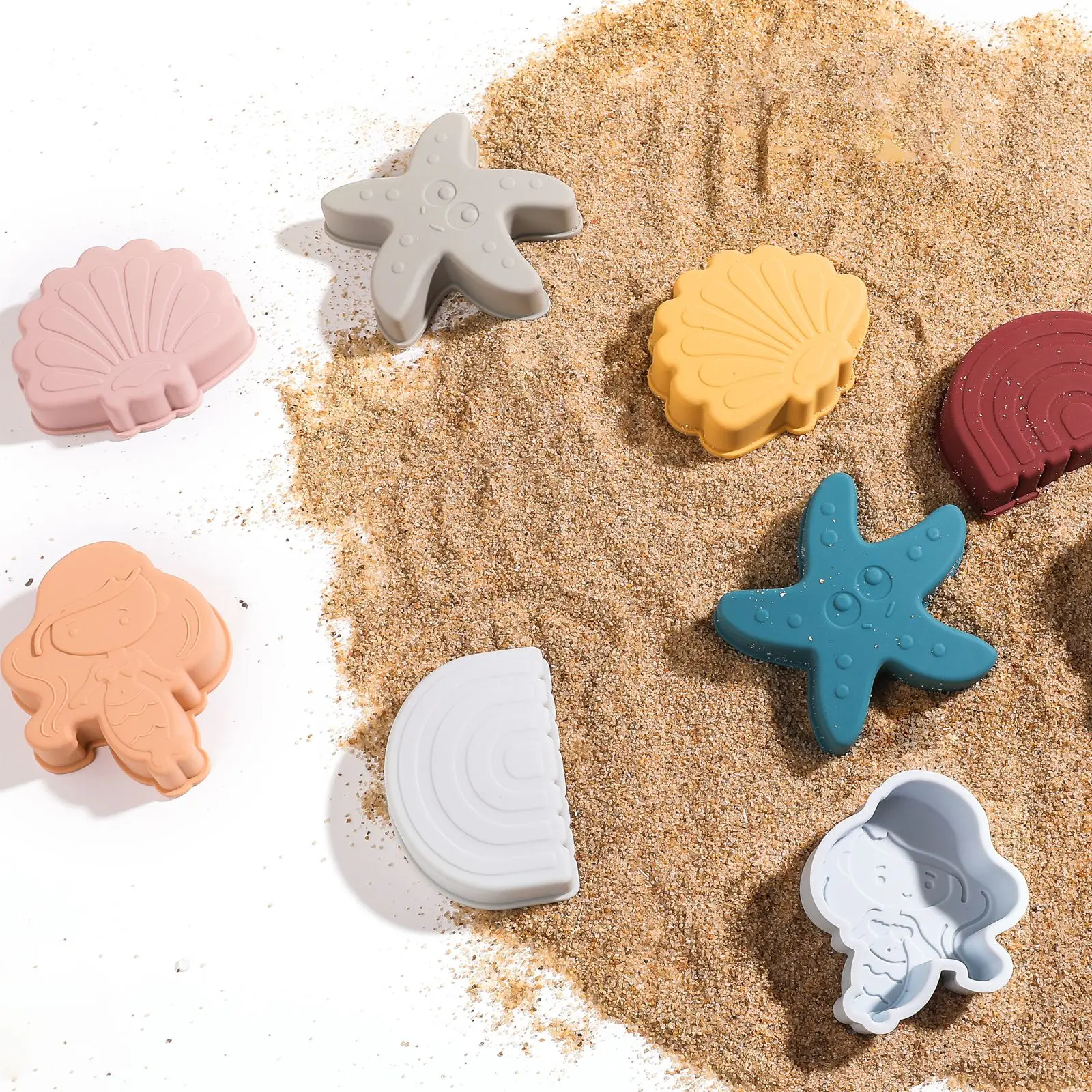New Style Silicone Marine Four-piece Set Children Toys Silicone Toys For Kids Funny Sand Game