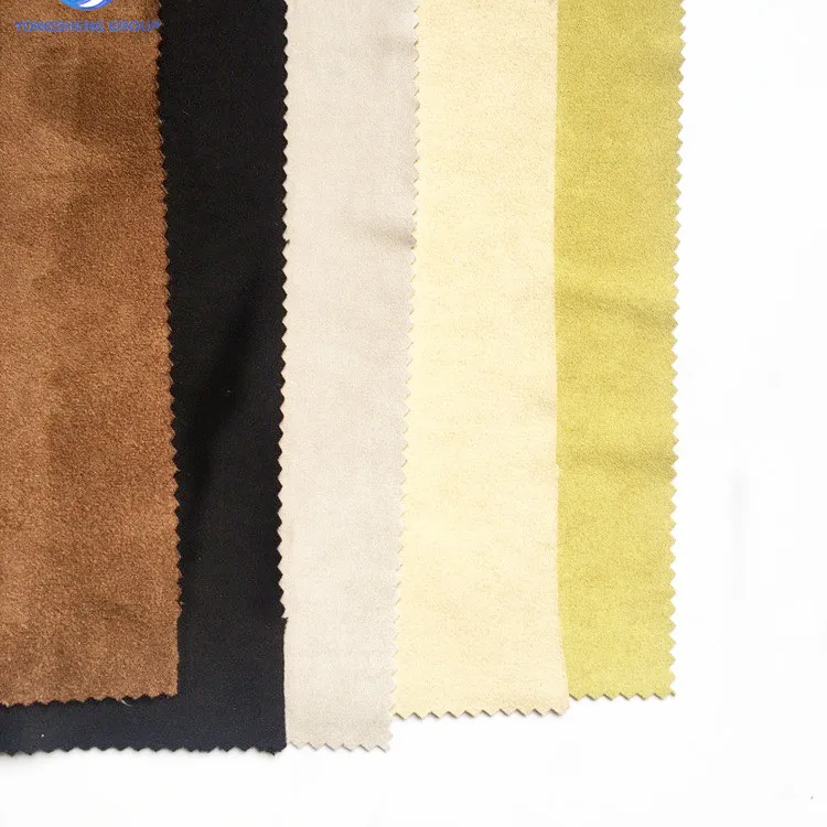 
 100% polyester warp knitted fashionable bronzed suede Leather like fabric for sofa, car, dress, clothing  