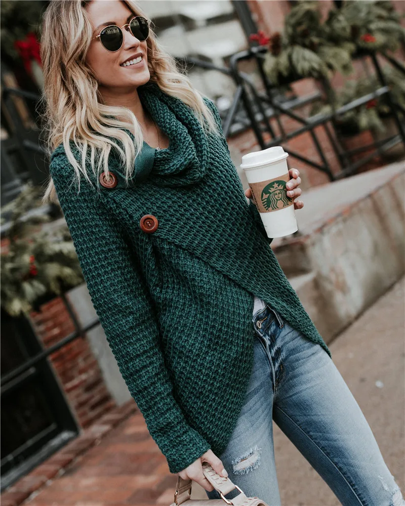 Wholesale Hot Sellging Knitted Women Sweaters Designer Turtleneck Sweater Women