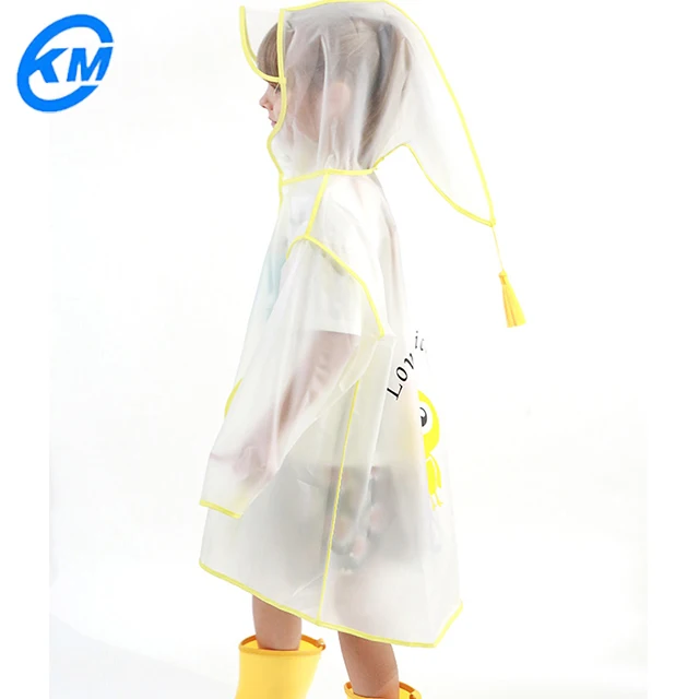Cheap child raincoat PVC material rain poncho EVA new design raincoat for children