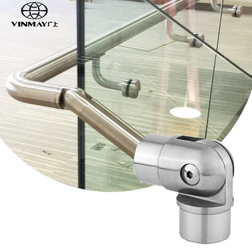 Stainless Steel Adjustable Elbow Connector Satin Balustrade Accessories Handrail Fittings for Railing