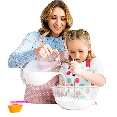 Kitchen Tools Push Down Flour Egg Beater Stainless Steel Semi Automatic Whisk for Mixing Egg