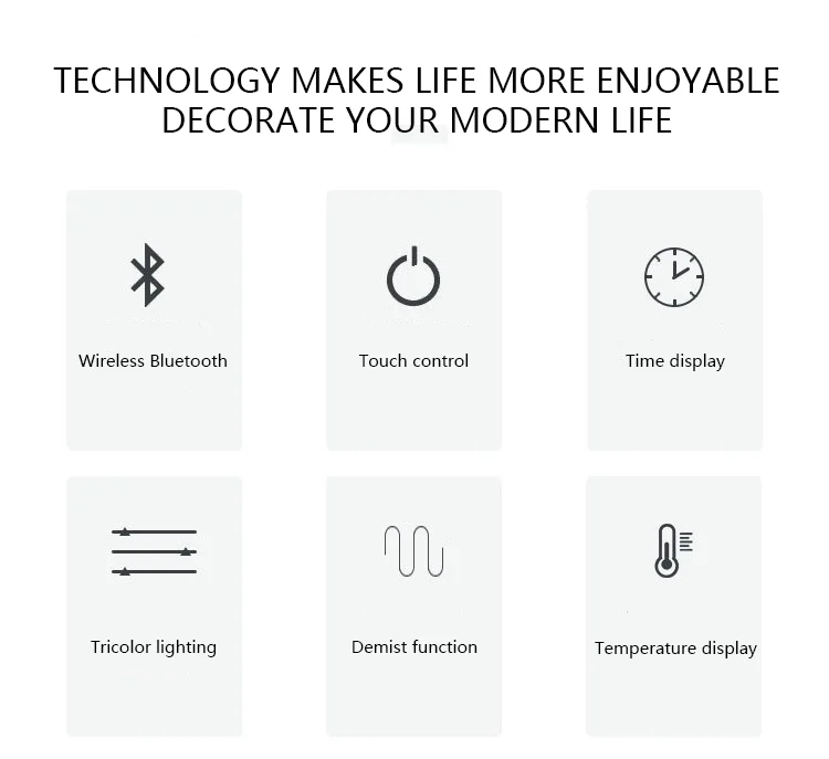 Modern Design Wall Mounted Anti Fog Round Smart Led Backlit Bath Mirror Bathroom Mirror With Light