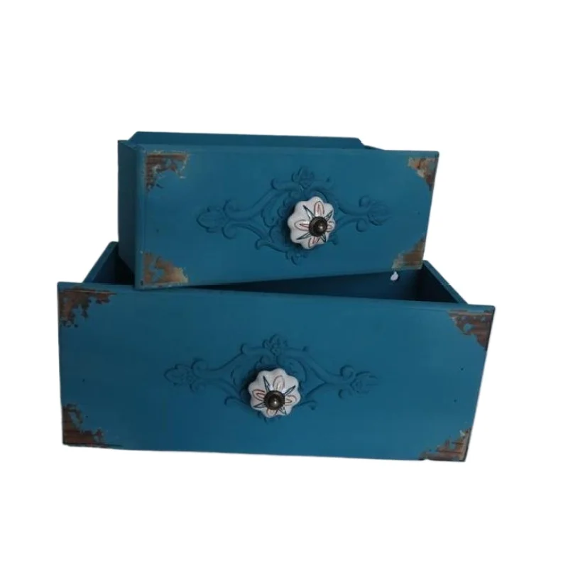 Hand painted ceramic handles blue and white porcelain classical cabinet doors drawers rural pumpkin furniture handles