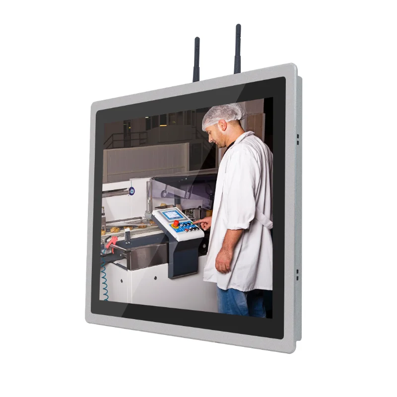 HUGEROCK PTC08W cheap Business IP65 Embedded RJ45 capacitive Linuxs open frame Linux All In One Panel Pc Computer