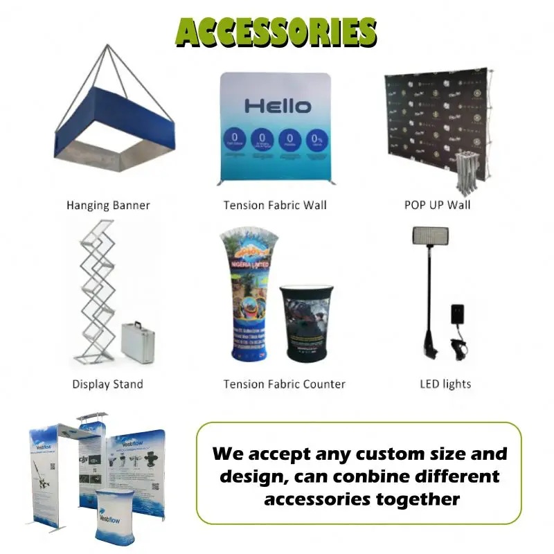 Customized Aluminium Exhibition Stand Tradeshow Trade Show Exhibition Booth Portable Modular Exhibition Trade Show Booth