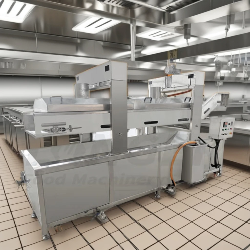 High Quality Automatic Industrial Continuous Frying Machine New Condition Gas 220V Competitive Price Crispy Shrimp Fish Fryer