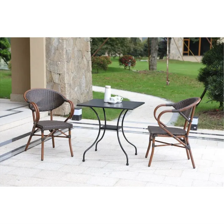 
JS HD672 Youya cheap patio furniture round 6 seater garden rattan table and chairs for bistro set 