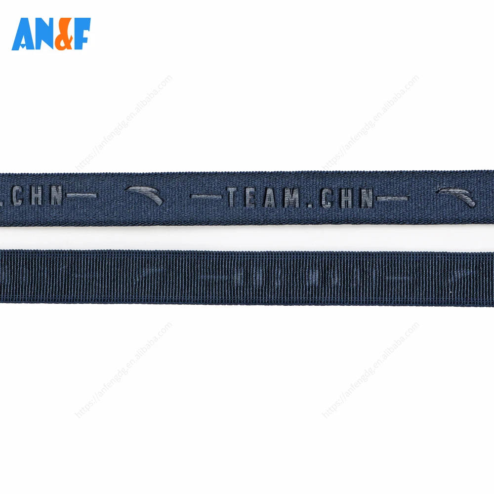 Custom Woven Patterned Recycled Nylon Bag Strap Webbing With Embossed Logo Jacquard Polyester Webbing Strap For Bags