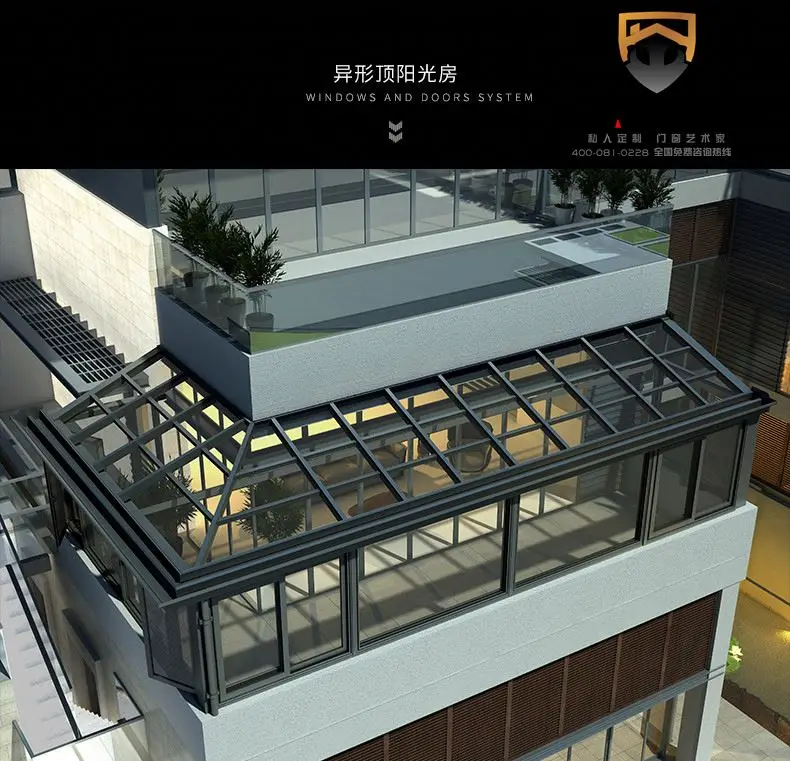 
Aluminum portable curved glass aluminun sunrooms glass houses prefabricated 