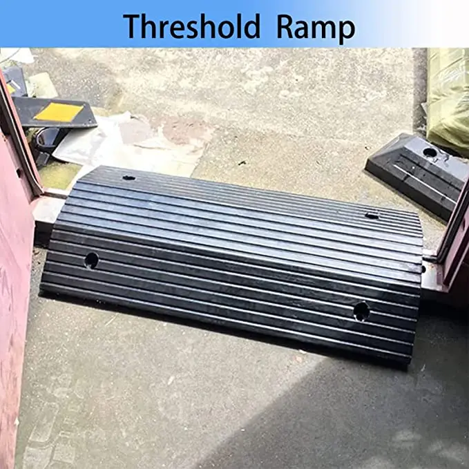 Rubber Ramp Portable Wheelchair Uphill Pad Heavy Duty Door Threshold for Bridge Road Along The Slope Threshold Slope Step Road