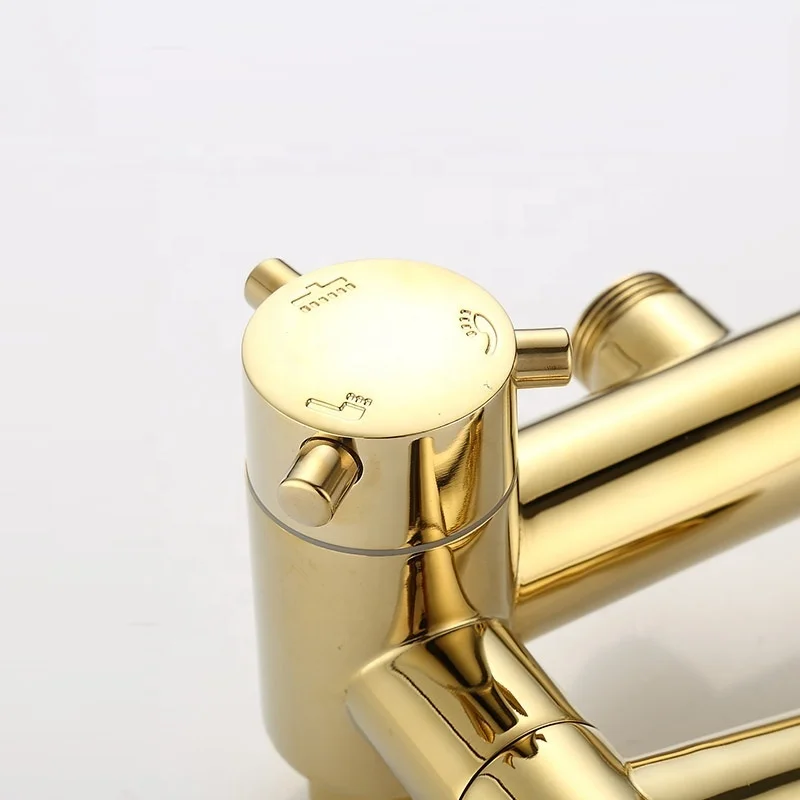 2021 New design high grade bathroom gold color brass rainfall bath shower set shower kit