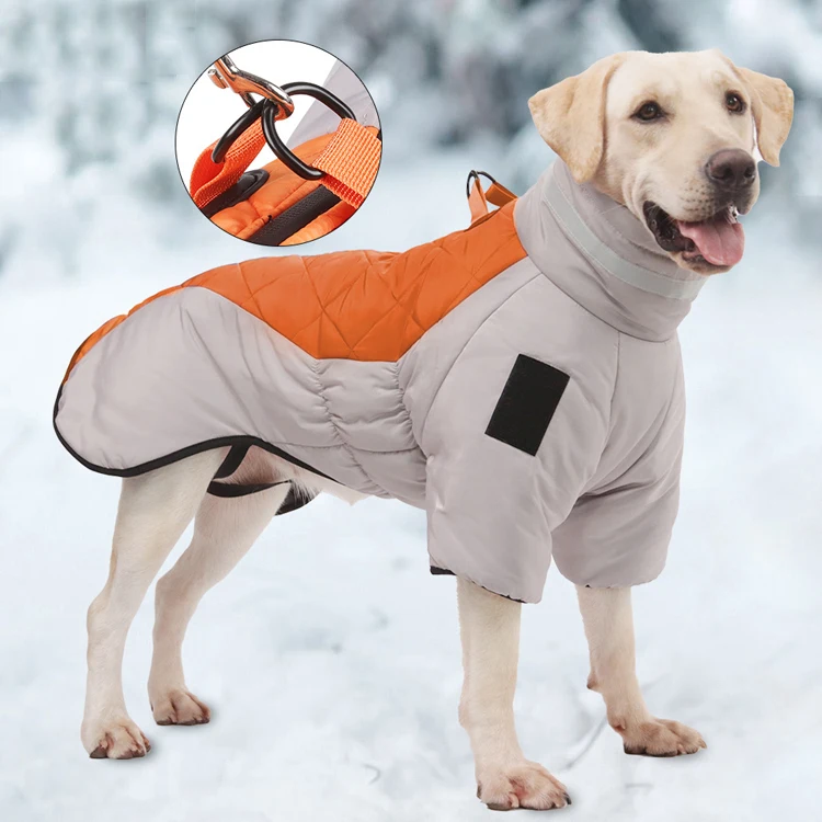 Wholesale Dog Clothes Luxury 2022 New Designer Dog Winter Clothes Two Feet Reflective Thicken Warm Pet Big Dogs Coat Jacket
