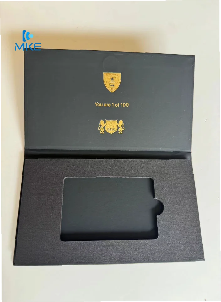 Recyclable cardboard Metal business wedding card holder wallet with metal box Gift cards box packaging boxes