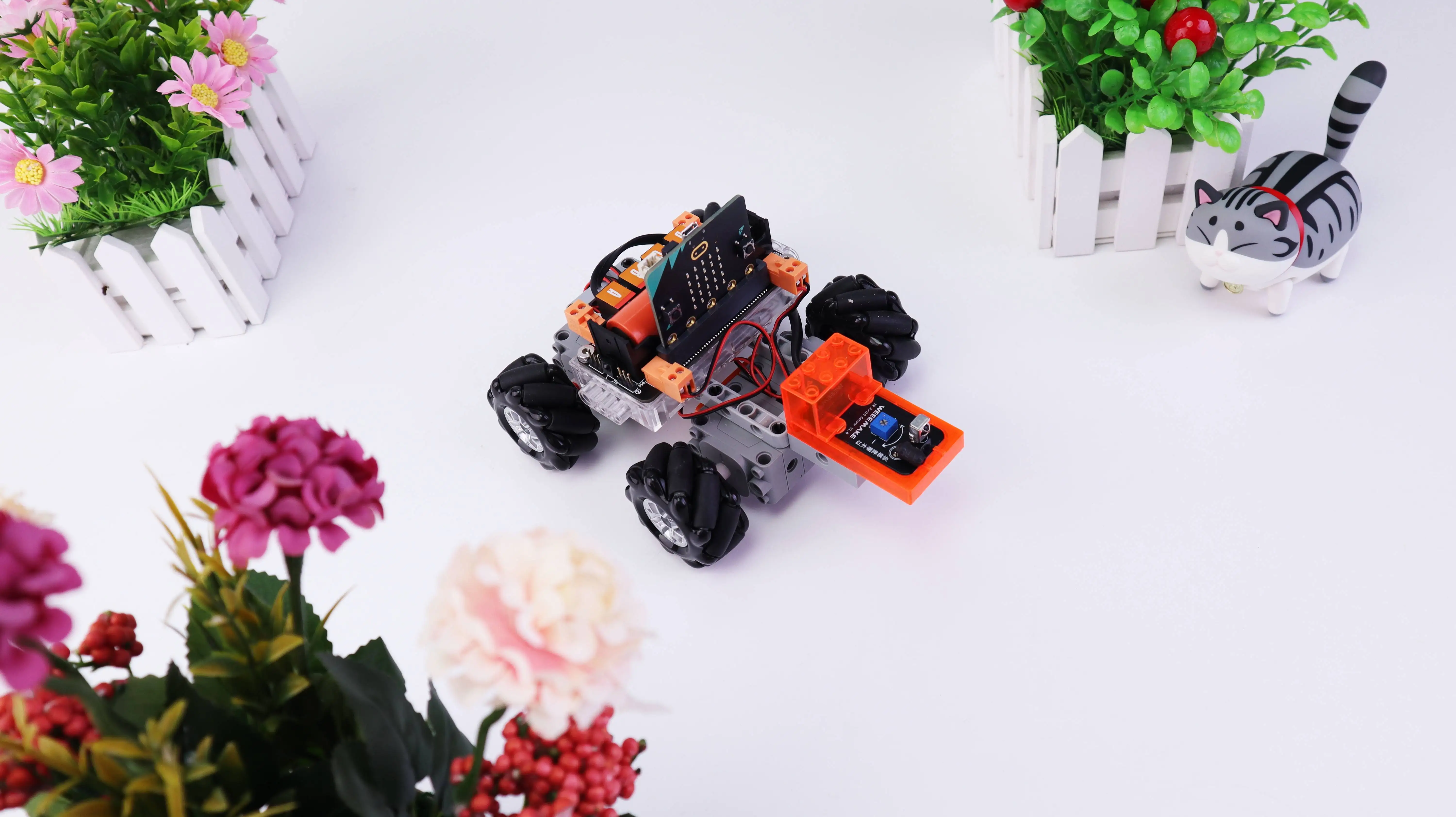 Weeemake 4WD Mecanum DIY robot stem metal car electric toy educated code for ai coding for school students programming Educ