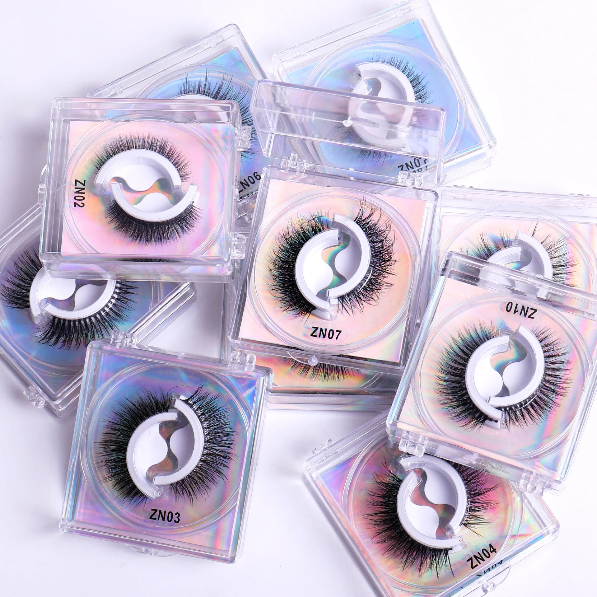 Glue Free Custom Wholesale Mink Cruelty Free Vegan Strip Silk Magnetic Eyelash No Glue Natural Reusable Self Adhesive Eyelashes