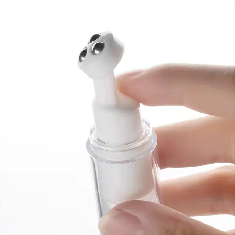 5ml 10ml 15ml  AS Airless Bottle with 3 Metal Ball Massager for Eye cream/  Roller Plastic Roll on Bottle Cosmetic Packaging