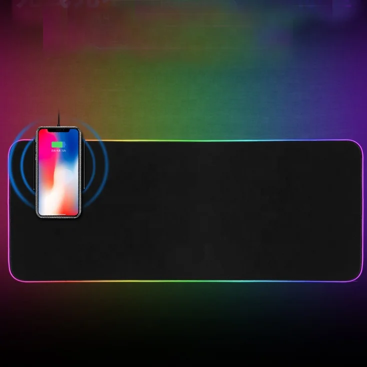  Игровой коврик для мыши RGB мягкий большой светодиодный с регулируемым освещением умный клавиатуры функцией памяти и беспроводной зарядкой