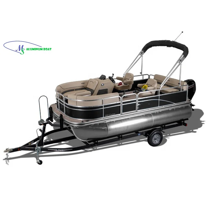 2021new fashion MS Aluminium boat Electric pontoon boat 5.44m 50hp for selling CCS CE Certificates for Europe customers