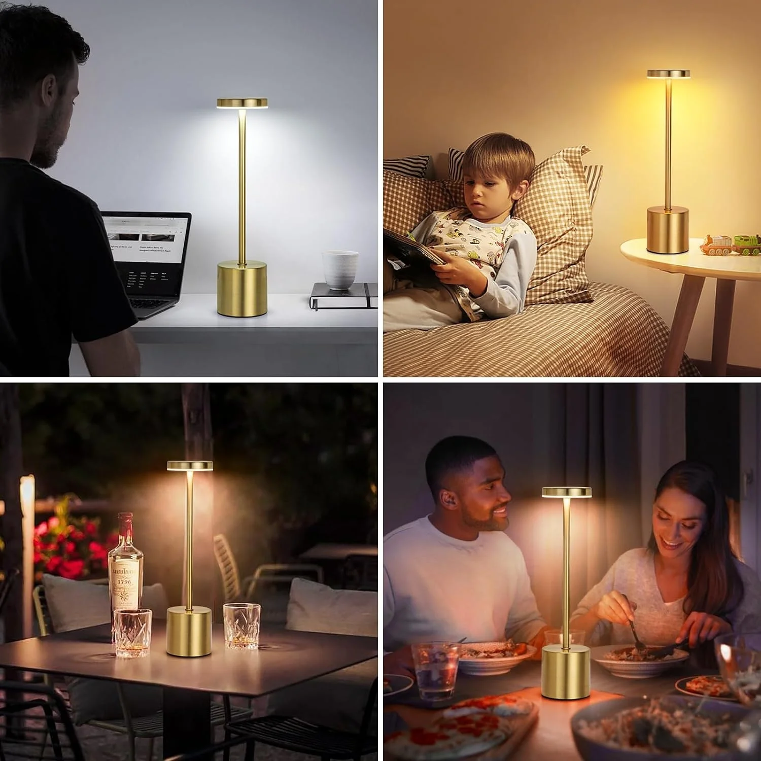 Hotel Luxury Bedside Gold Touch Dimming Night Led Crystal Table Lamp Usb Touch Night Light Rose Base Usb Cable