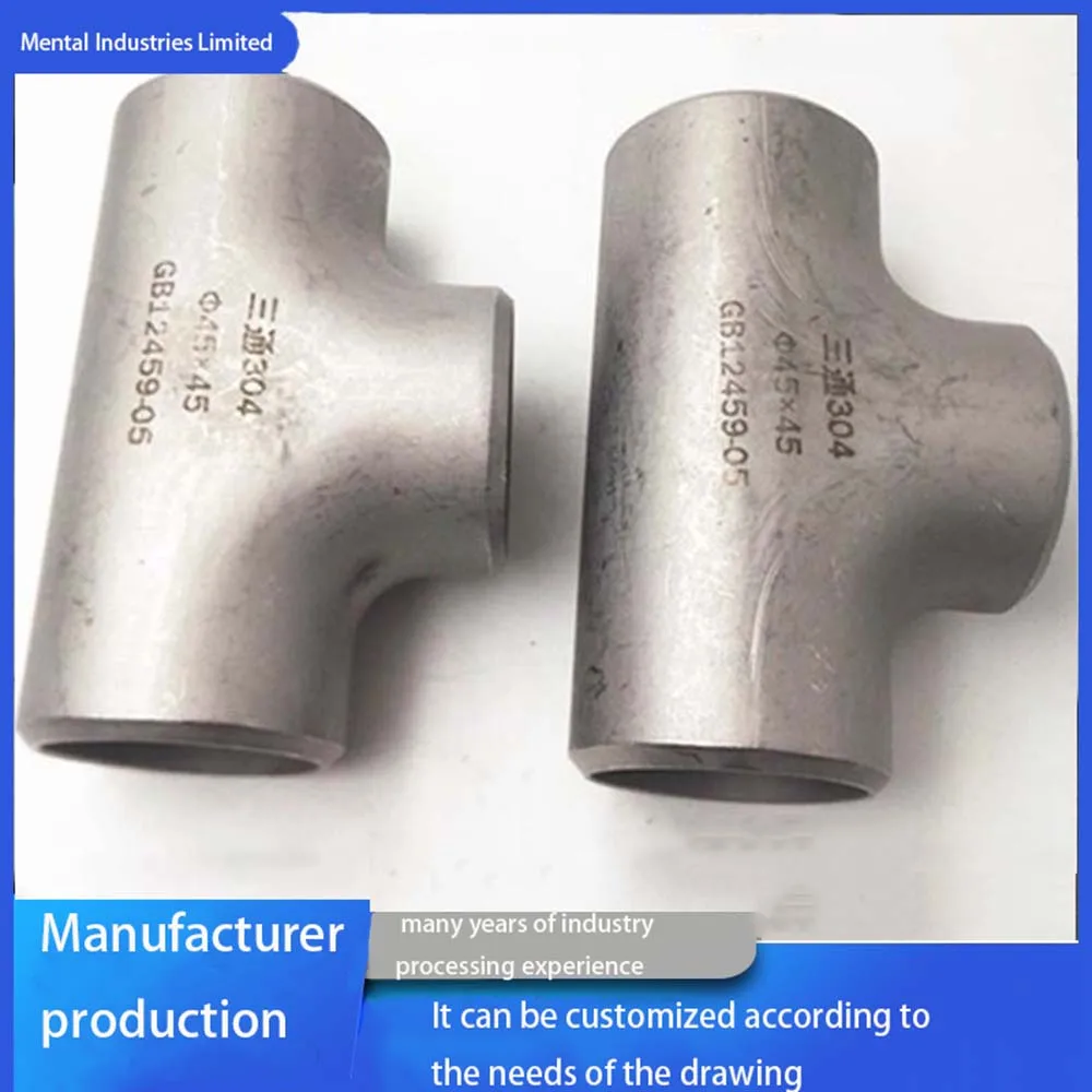 China Factory 18inch THK SCH40 ASME B16.9 stainless steel 304 Galvanized butt welded t connector pipe tee fitting