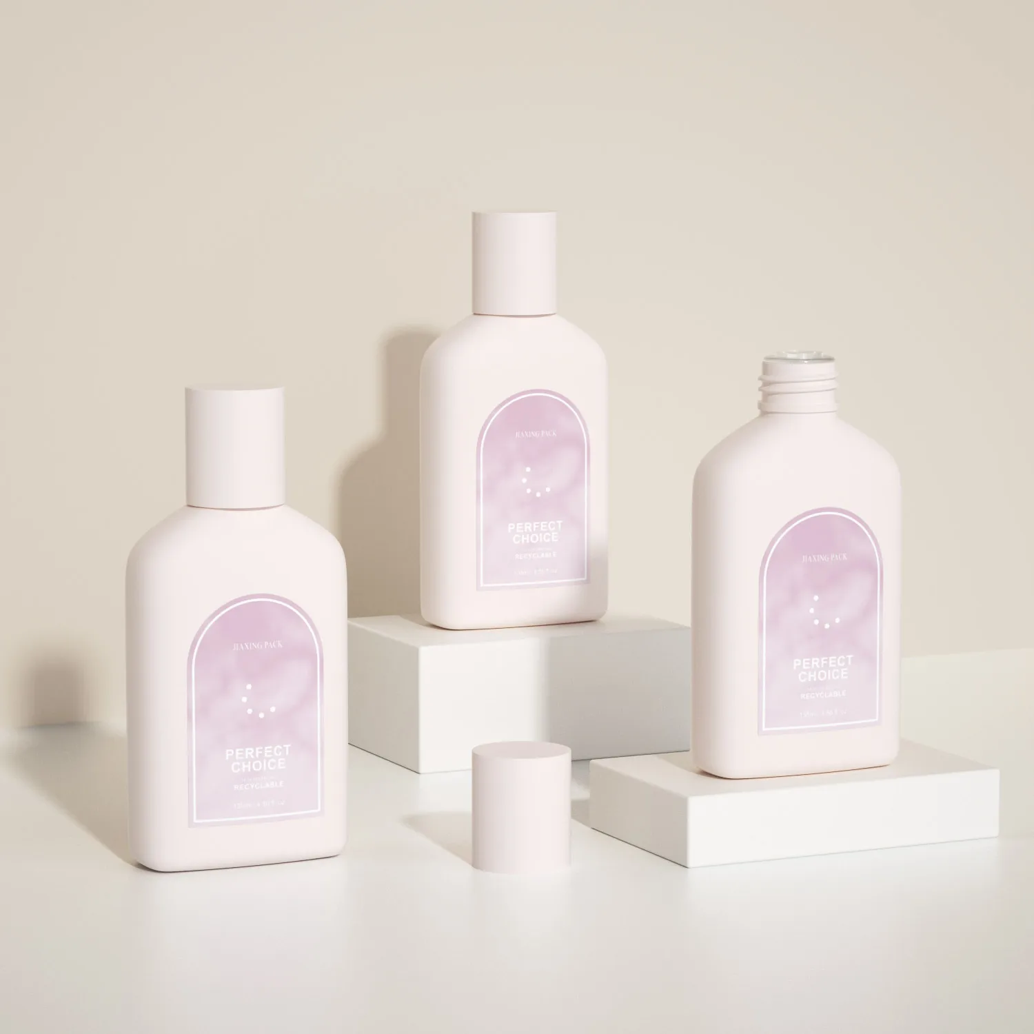 Wholesale custom empty luxury skincare packaging unique PET plastic cosmetic face toner bottle with screw lid