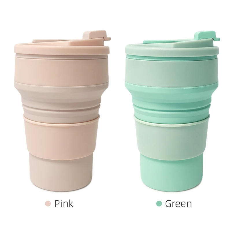Hot sale collapsible easy to carry outdoors for sports water bottle silicone collapsible cup silicone foldingtravel cup